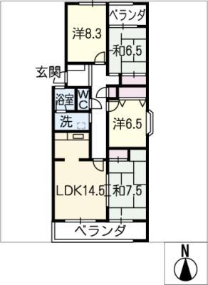 フレックス瀬戸(4LDK/2階)の間取り写真