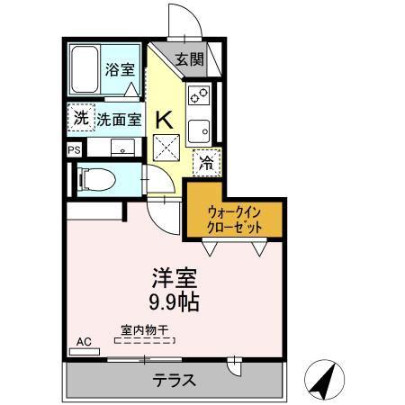 ぴりか/ひより ぴりか(1K/1階)の間取り写真