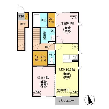 パストラルコート(2LDK/2階)の間取り写真