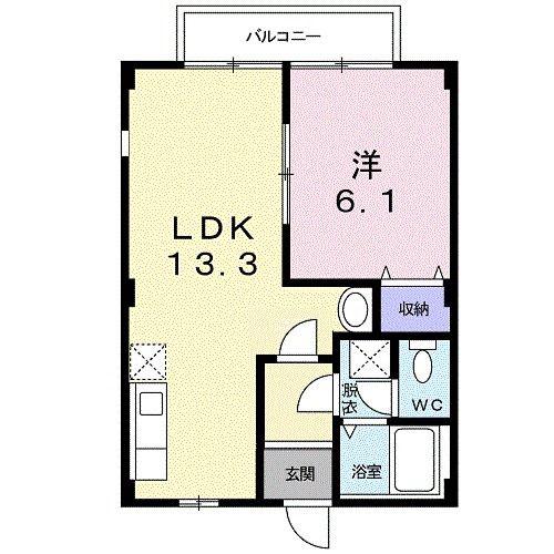 コーポさざんかII(1LDK/1階)の間取り写真