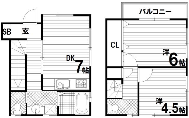 SYハイツ(2DK/1階)の間取り写真