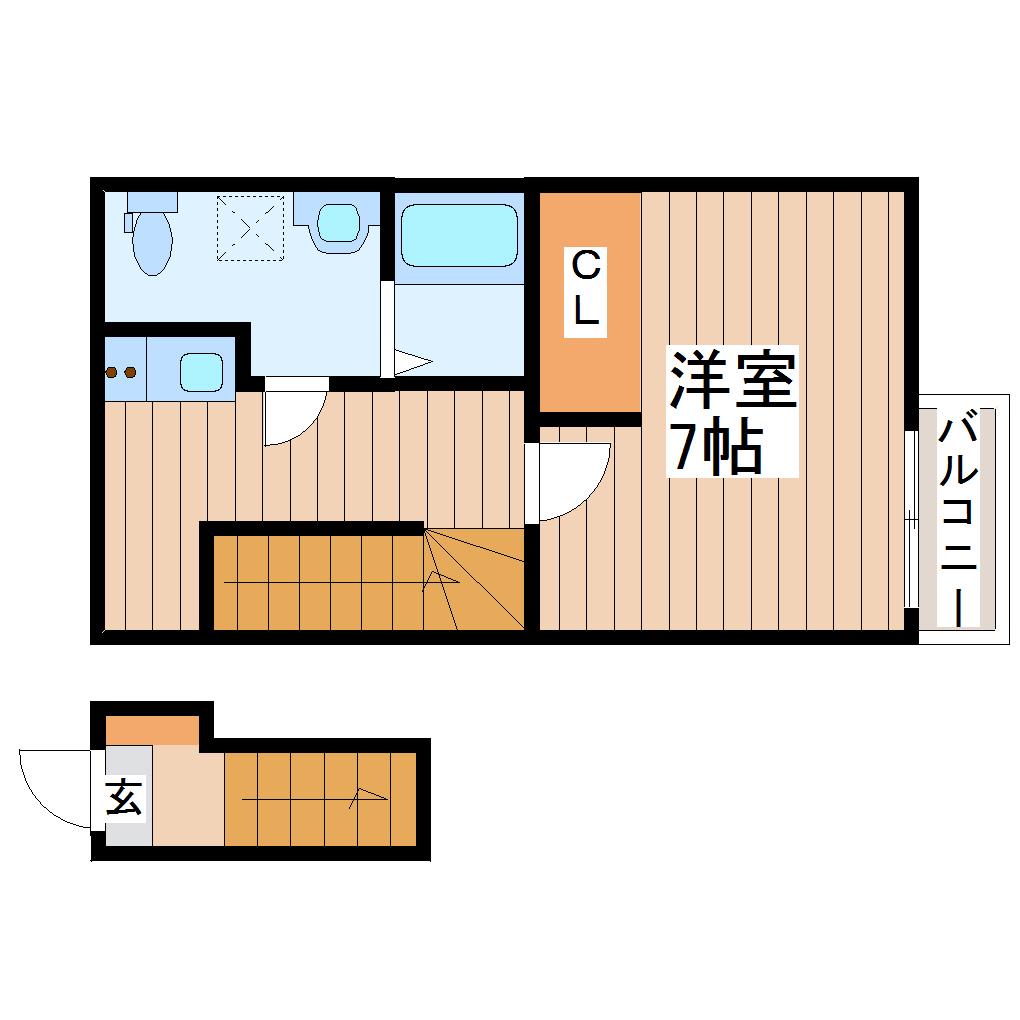 パールフォレスト(1K/1階)の間取り写真