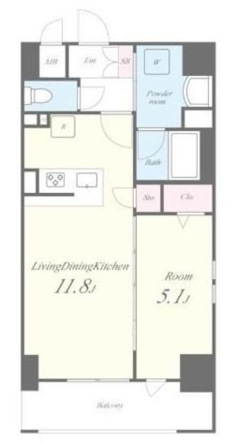 RESIDENCE OMIYA HIKAWASANDO(1LDK/11階)の間取り写真