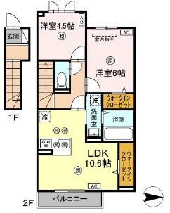 エトワリア(2LDK/2階)の間取り写真