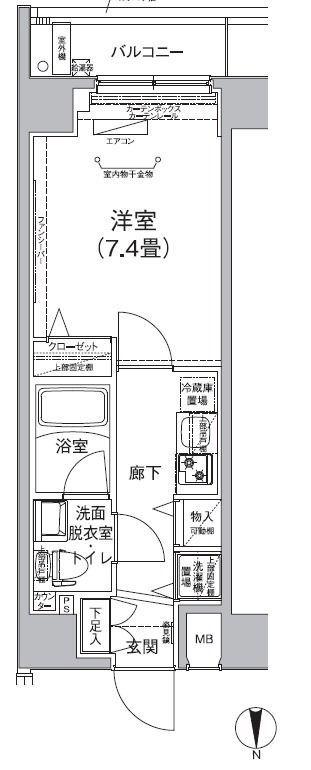 アイルカナーレ向島(1K/4階)の間取り写真