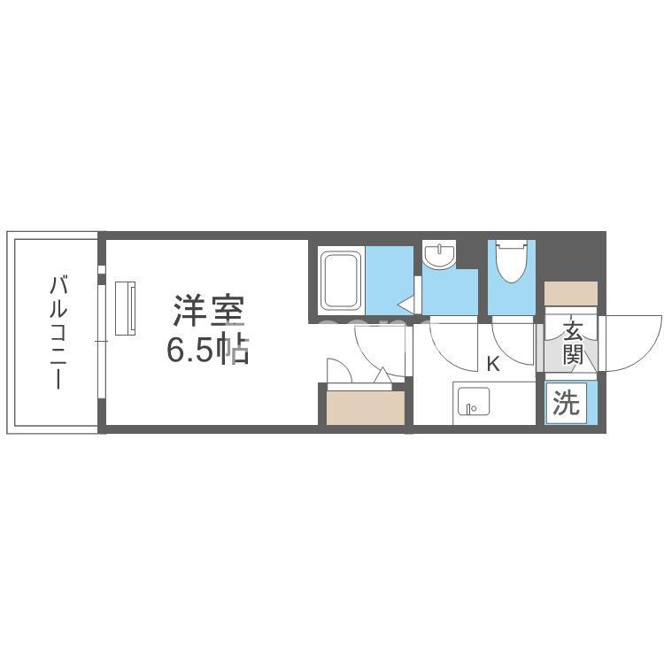 エスリード弁天町ルシェンテ(1K/4階)の間取り写真