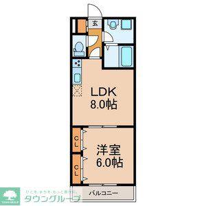 マリンハイツ(1LDK/1階)の間取り写真