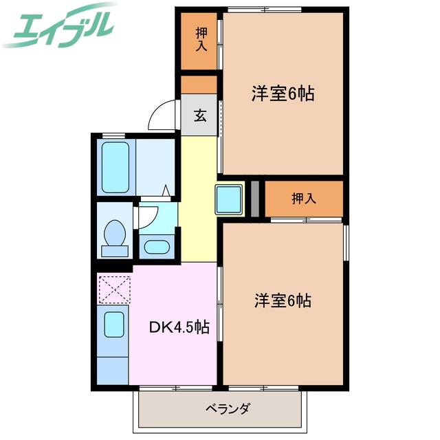 セジュールアトム(2DK/2階)の間取り写真