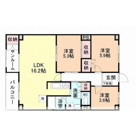 AGROST TOWER富山駅前(3LDK/10階)の間取り写真