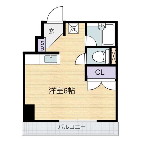ルミナス松山(ワンルーム/9階)の間取り写真
