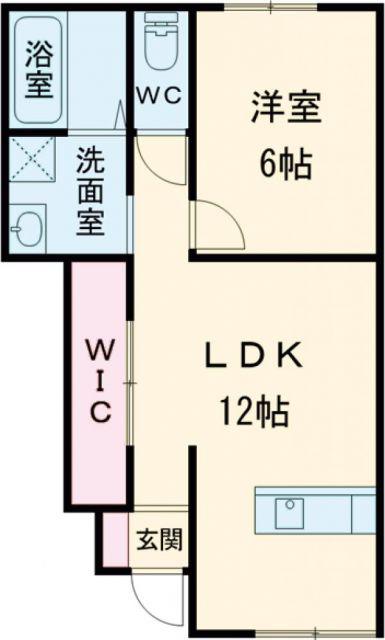 ALLEY-11 B棟(1LDK/1階)の間取り写真