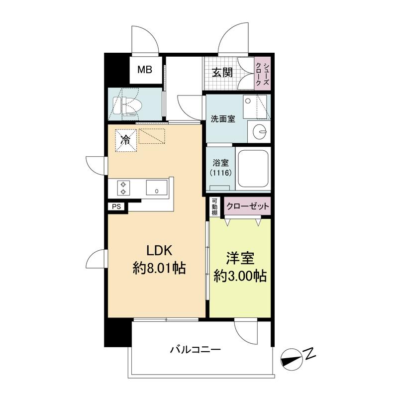 LIVE FLAT塚本新北野(1LDK/2階)の間取り写真