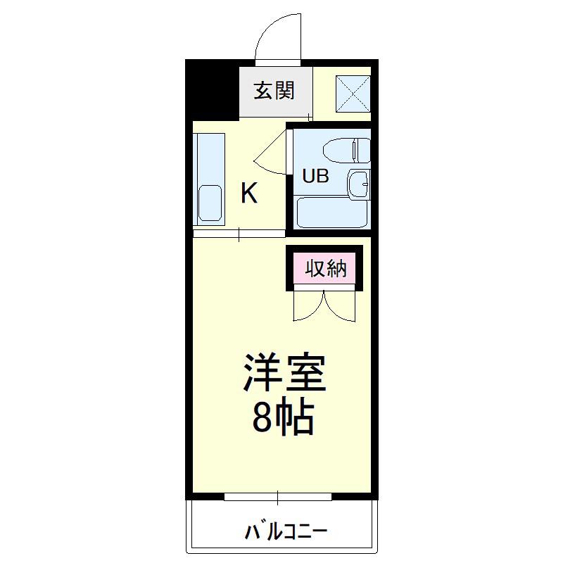 ジュネス陽向(1K/4階)の間取り写真