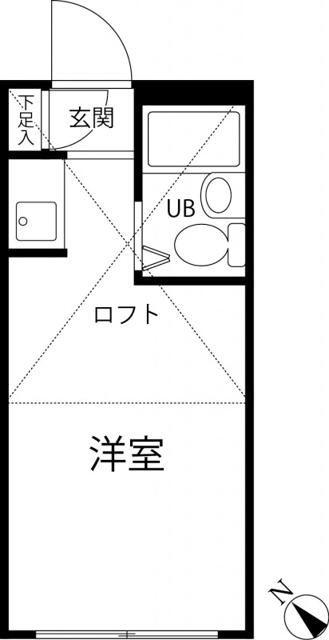 下北沢フラット(ワンルーム/2階)の間取り写真