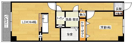 ラフィーネ東野(1LDK/3階)の間取り写真