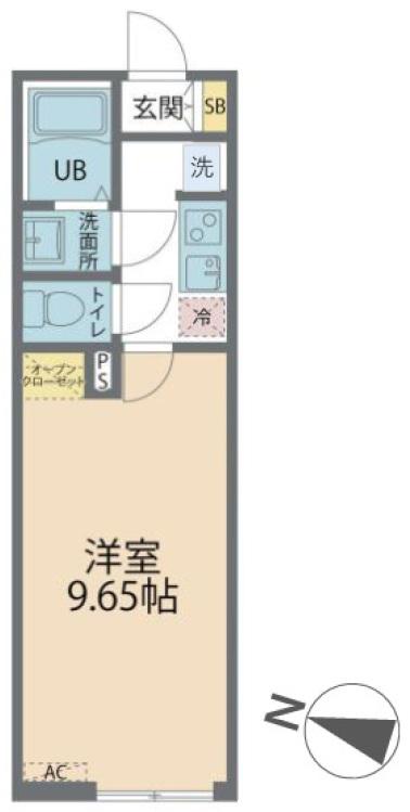 カインドネス相模大野Ⅲ(1K/3階)の間取り写真