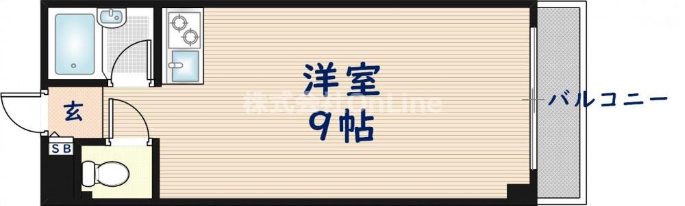 H2O高井田ビル(ワンルーム/8階)の間取り写真