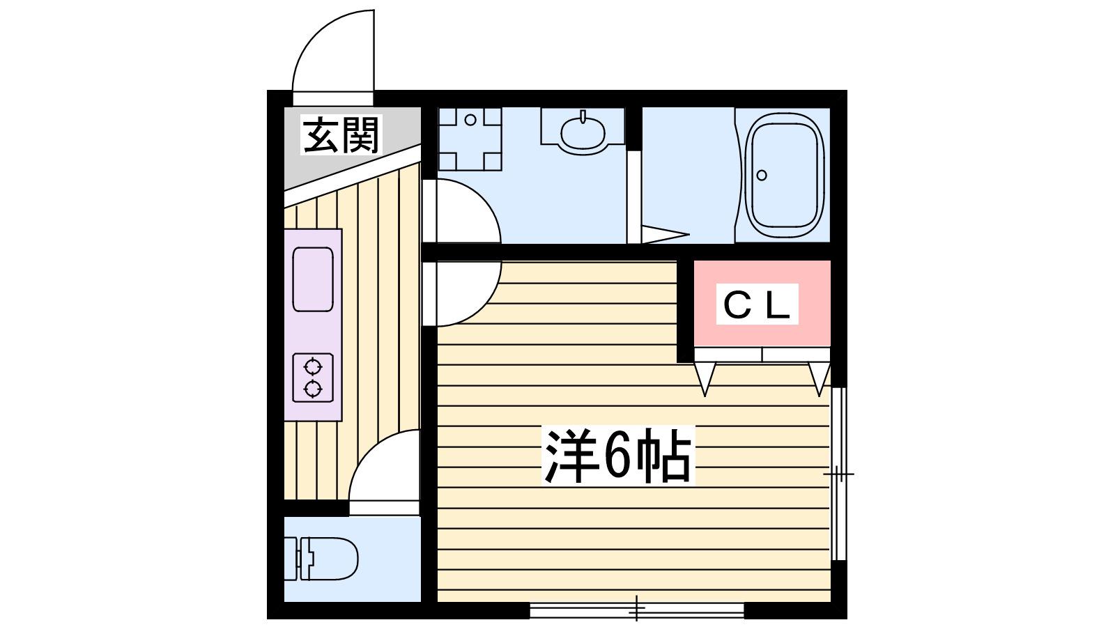 リープラス姫路天満(1K/1階)の間取り写真
