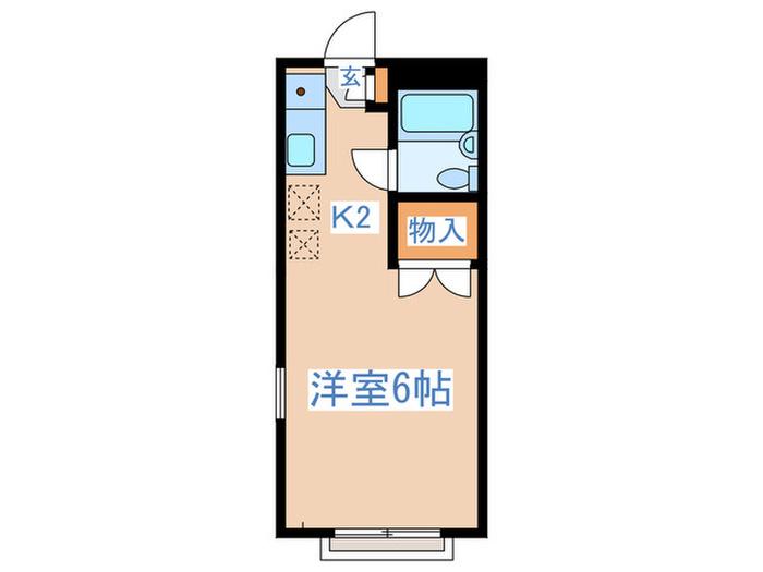 リンドバーグ(1K/2階)の間取り写真