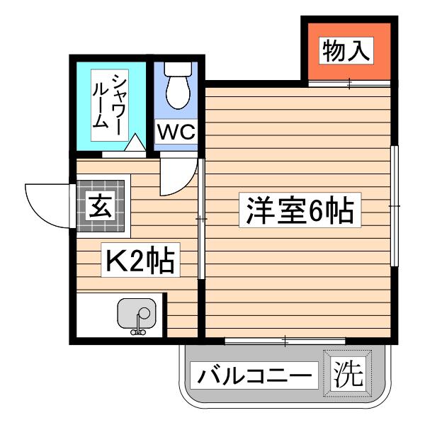 第8長束ビル(1K/2階)の間取り写真