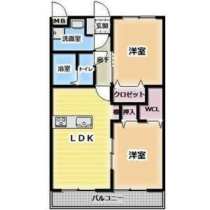 ボヌフィール(2LDK/3階)の間取り写真