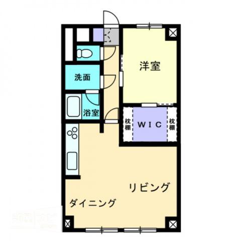 旭川スカイハイツ(1LDK/6階)の間取り写真