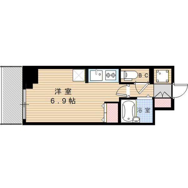 RIDGE堀田(ワンルーム/9階)の間取り写真