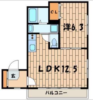 ケーオーシティ16(1LDK/3階)の間取り写真
