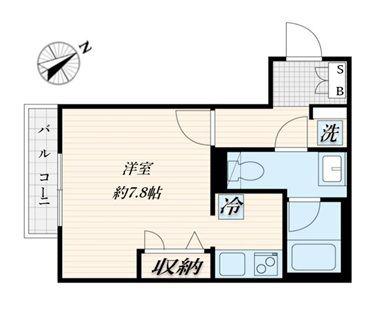 BIBRY COURT(1K/3階)の間取り写真