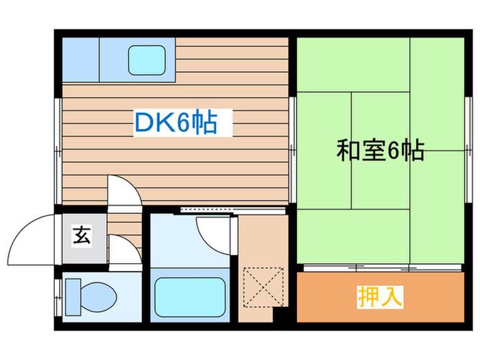 コーポ39(1DK/2階)の間取り写真