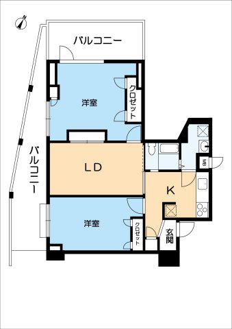 フェリーチェ西神(2LDK/5階)の間取り写真