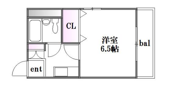 KENSEI9(1K/4階)の間取り写真