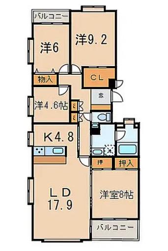 メゾンド成城(4LDK/2階)の間取り写真