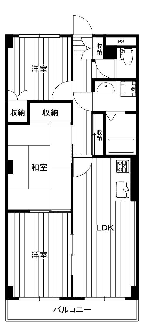 メゾン・ユングフラウ(3LDK/3階)の間取り写真