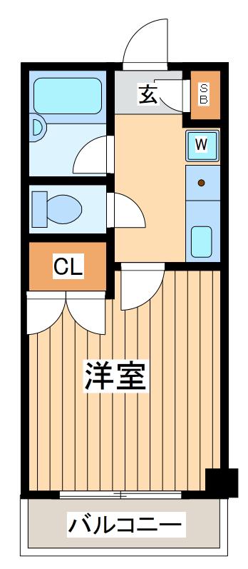 日神パレステージ玉川上水(1K/3階)の間取り写真