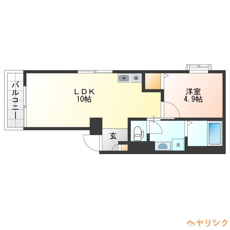 Aファードイレブン2(1LDK/1階)の間取り写真