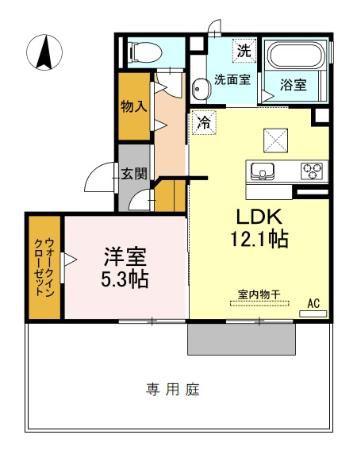 カーサ DA ソルチ(1LDK/1階)の間取り写真