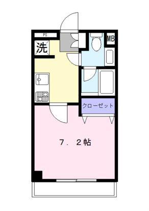 アンビエンテ(1K/3階)の間取り写真
