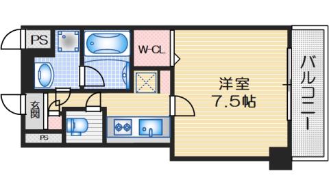 AZURE京口(1K/5階)の間取り写真