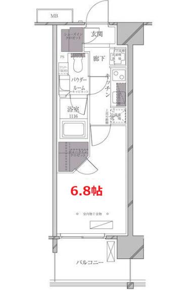 A-STANDARD芝浦(1K/2階)の間取り写真