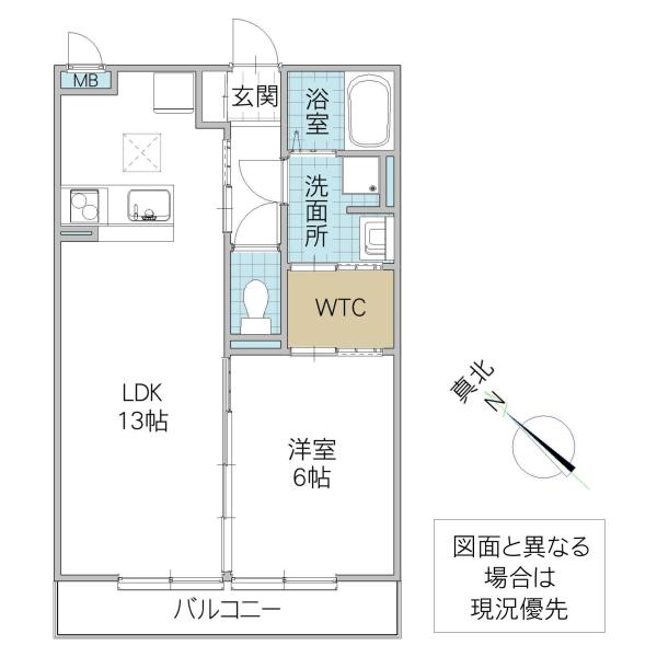 ARIES.K(1LDK/1階)の間取り写真