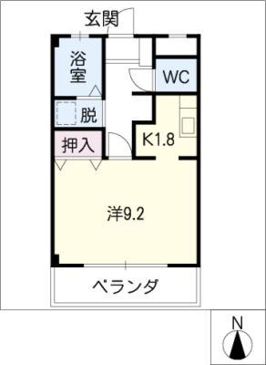 ハイツサンティール(1K/3階)の間取り写真