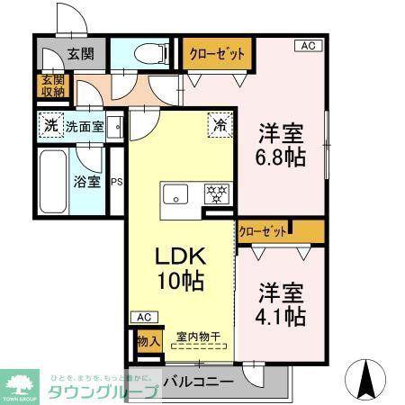 赤堤計画(2LDK/3階)の間取り写真
