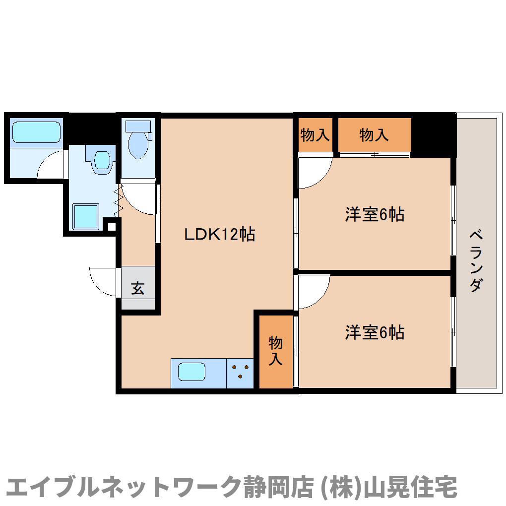 インペリアルコート両替町(1K/1階)の間取り写真