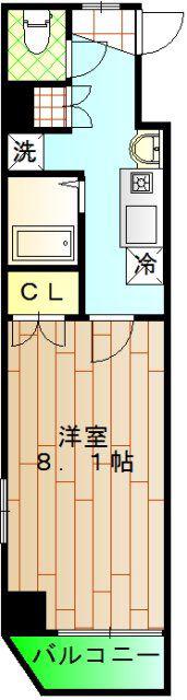 シャンティオンV(1K/4階)の間取り写真