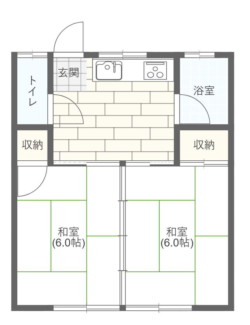 第7照井荘(2K/2階)の間取り写真