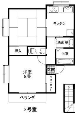 スイートホーム21(2DK/2階)の間取り写真