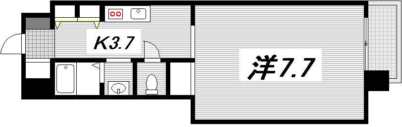 蜂須賀ビル(1K/4階)の間取り写真