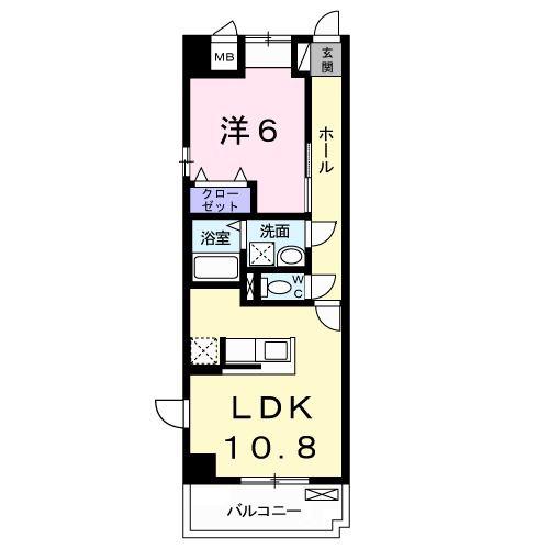 マルグリット(1LDK/1階)の間取り写真