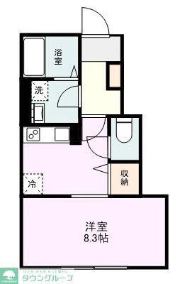 カラコレス(1K/1階)の間取り写真
